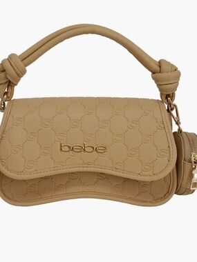 Bebe Romina Embossed Satchel with Zip Pouch